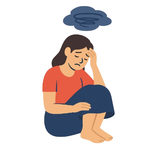 Illustration d'une femme fatiguée retrouvant son énergie grâce à l'hypnose contre le burn-out à Genève